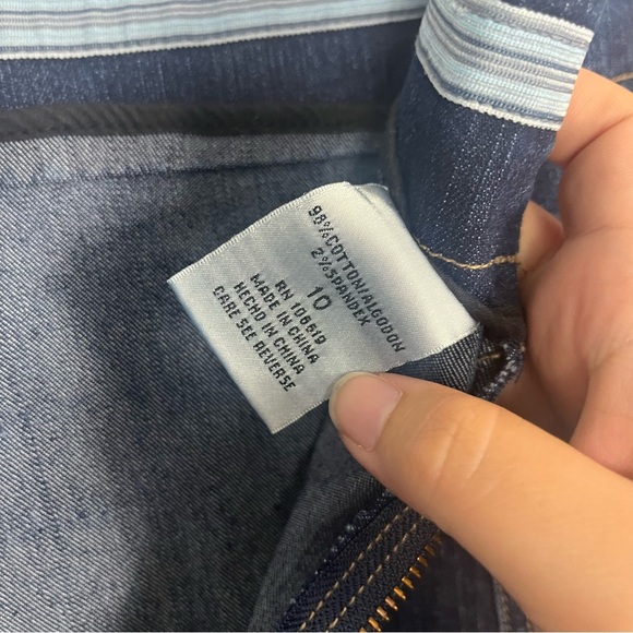 Vintage Clere Y2K denim midi cotton skirt size 10 back slit - Picture 6 of 6